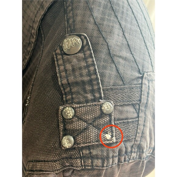 VTG F.U.S.A.I. Jacket Ments Grunge Flannel Brown Y2K Full Zip Snap Sz XL . Flaw - Picture 9 of 15